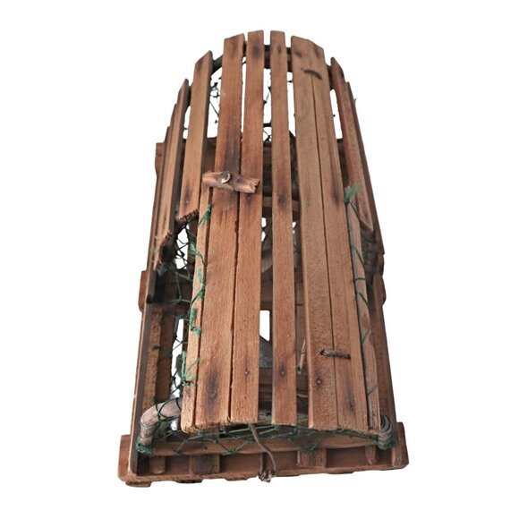 Vintage Miniature Lobster Trap Handmade Wood Nautical Decor Ocean Decor Mini - Picture 5 of 7
